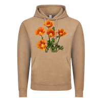 Vintage Coffee California Poppy Flower Vintage Hoodie - RanaPortraitStore
