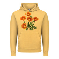 Vintage Mustard California Poppy Flower Vintage Hoodie - RanaPortraitStore
