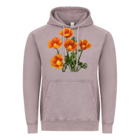 Vintage Zinc California Poppy Flower Vintage Hoodie - RanaPortraitStore