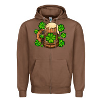 Chestnut St. Patrick's Beer and shamrock Zipper Hoodie - OliviaCreatesArt