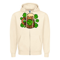 Sandshell St. Patrick's Beer and shamrock Zipper Hoodie - OliviaCreatesArt