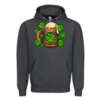 Smoke St. Patrick's Beer and shamrock Zipper Hoodie - OliviaCreatesArt