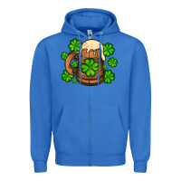 True Royal St. Patrick's Beer and shamrock Zipper Hoodie - OliviaCreatesArt