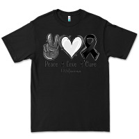 Black Peace love cure Melanoma Cancer Premium Tee - NancyCooperArtShop