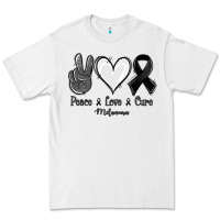 White Peace love cure Melanoma Cancer Premium Tee - NancyCooperArtShop