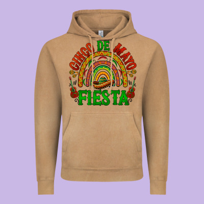 Cinco De Mayo Fiesta Rainbow Vintage Hoodie Designed By Barkaloodesign