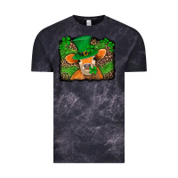 Cloud Black st patricks orange cow with leopard background Vintage Tee - Jasminsmagicworld