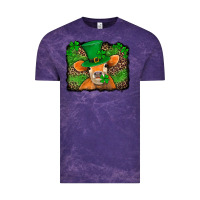 Cloud Purple st patricks orange cow with leopard background Vintage Tee - Jasminsmagicworld