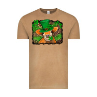 St Patricks Orange Cow With Leopard Background Vintage Tee | Teevron