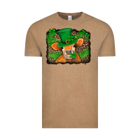 Vintage Coffee st patricks orange cow with leopard background Vintage Tee - Jasminsmagicworld