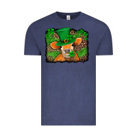Vintage Denim st patricks orange cow with leopard background Vintage Tee - Jasminsmagicworld