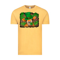 Vintage Mustard st patricks orange cow with leopard background Vintage Tee - Jasminsmagicworld