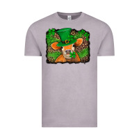 Vintage Zinc st patricks orange cow with leopard background Vintage Tee - Jasminsmagicworld
