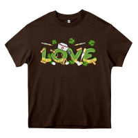 Chocolate Brown st patricks love nurse Heavy Core Tee - MaliasSmallBusiness