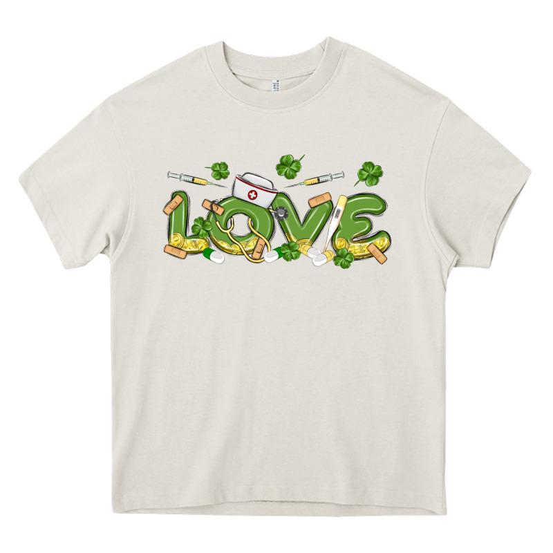 St Patricks Love Nurse Heavy Core Tee by MaliasSmallBusiness | Teevron