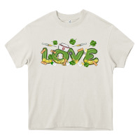 Cream st patricks love nurse Heavy Core Tee - MaliasSmallBusiness
