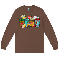 Chestnut school bus driver coffee cups Long Sleeve Tee - NancyCooperArtShop