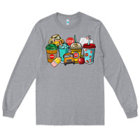 Heather Grey school bus driver coffee cups Long Sleeve Tee - NancyCooperArtShop