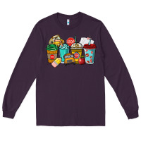 Plum school bus driver coffee cups Long Sleeve Tee - NancyCooperArtShop
