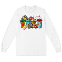 White school bus driver coffee cups Long Sleeve Tee - NancyCooperArtShop