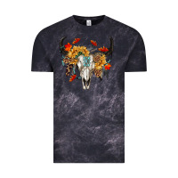 Cloud Black Fall Bull Skull Vintage Tee - RanaPortraitStore