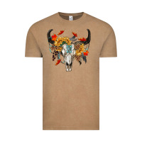 Vintage Coffee Fall Bull Skull Vintage Tee - RanaPortraitStore