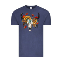 Vintage Denim Fall Bull Skull Vintage Tee - RanaPortraitStore