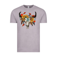 Vintage Zinc Fall Bull Skull Vintage Tee - RanaPortraitStore