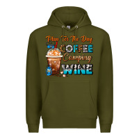 Army Green Plan For The Day Coffee Camping Wine Frappe Coffee Premium Hoodie - FaDigitalArtStudio