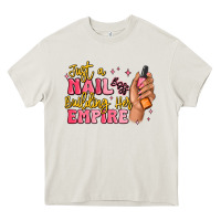 Cream just a nail boss building her empire Heavy Core Tee - MaliasSmallBusiness