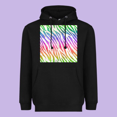 Watercolor Rainbow Zebra Seamless Pattern Heavyweight Hoodie Designed By Bundleandbundleshop