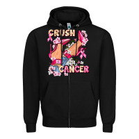 Black Crush Breast Cancer Zipper Hoodie - FaDigitalArtStudio