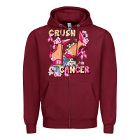 Burgundy Crush Breast Cancer Zipper Hoodie - FaDigitalArtStudio
