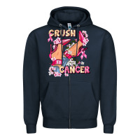 Navy Crush Breast Cancer Zipper Hoodie - FaDigitalArtStudio