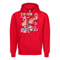Red Crush Breast Cancer Zipper Hoodie - FaDigitalArtStudio