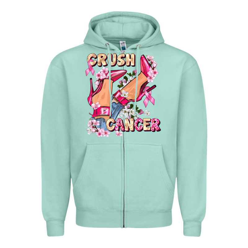 Crush Breast Cancer Zipper Hoodie by FaDigitalArtStudio | Teevron