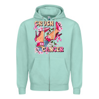 Seafoam Crush Breast Cancer Zipper Hoodie - FaDigitalArtStudio