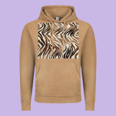Brown Zebra Vintage Hoodie Designed By Barkaloodesign