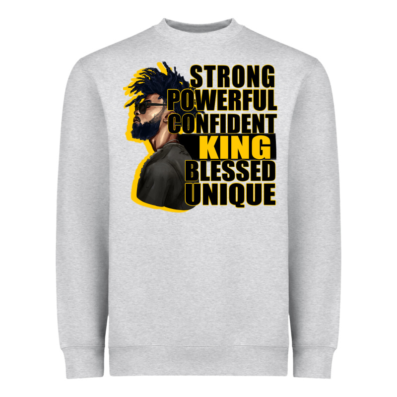 Strong Powerful Confident King Blessed Unique Heavyweight Sweatshirt by CowGirlArtShop | Teevron