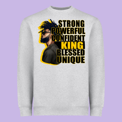Strong Powerful Confident King Blessed Unique Heavyweight Sweatshirt Designed By Cowgirlartshop