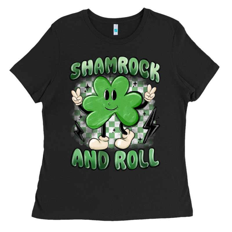Shamrock And Roll Ladies Tee by MaliasSmallBusiness | Teevron