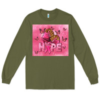 Army Green hope cancer nails Long Sleeve Tee - NancyCooperArtShop
