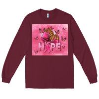 Burgundy hope cancer nails Long Sleeve Tee - NancyCooperArtShop