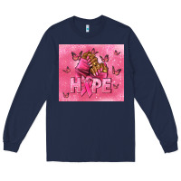 Navy hope cancer nails Long Sleeve Tee - NancyCooperArtShop