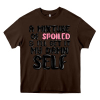 Chocolate Brown a mixture of spoiled and ill get it my damn self Heavy Core Tee - MaliasSmallBusiness