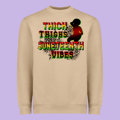 Thick Thighs Juneteenth Vibes Cowgirl Heavyweight Sweatshirt Designed By Cowgirlartshop