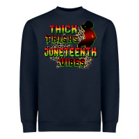 Navy thick thighs juneteenth vibes cowgirl Heavyweight Sweatshirt - CowGirlArtShop
