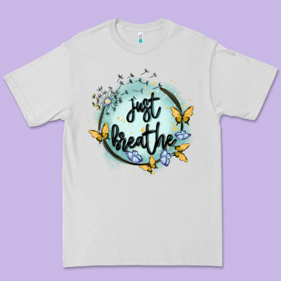 Just Breathe Premium Tee Designed By Maliassmallbusiness