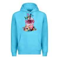 Ocean Blue Mexican Day Of The Dead Skulls Coffee Cup Premium Hoodie - FaDigitalArtStudio
