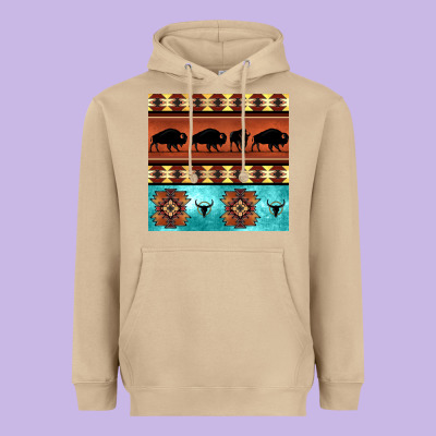 Native American Aztec Seamless Pattern 2 Heavyweight Hoodie Designed By Bundleandbundleshop